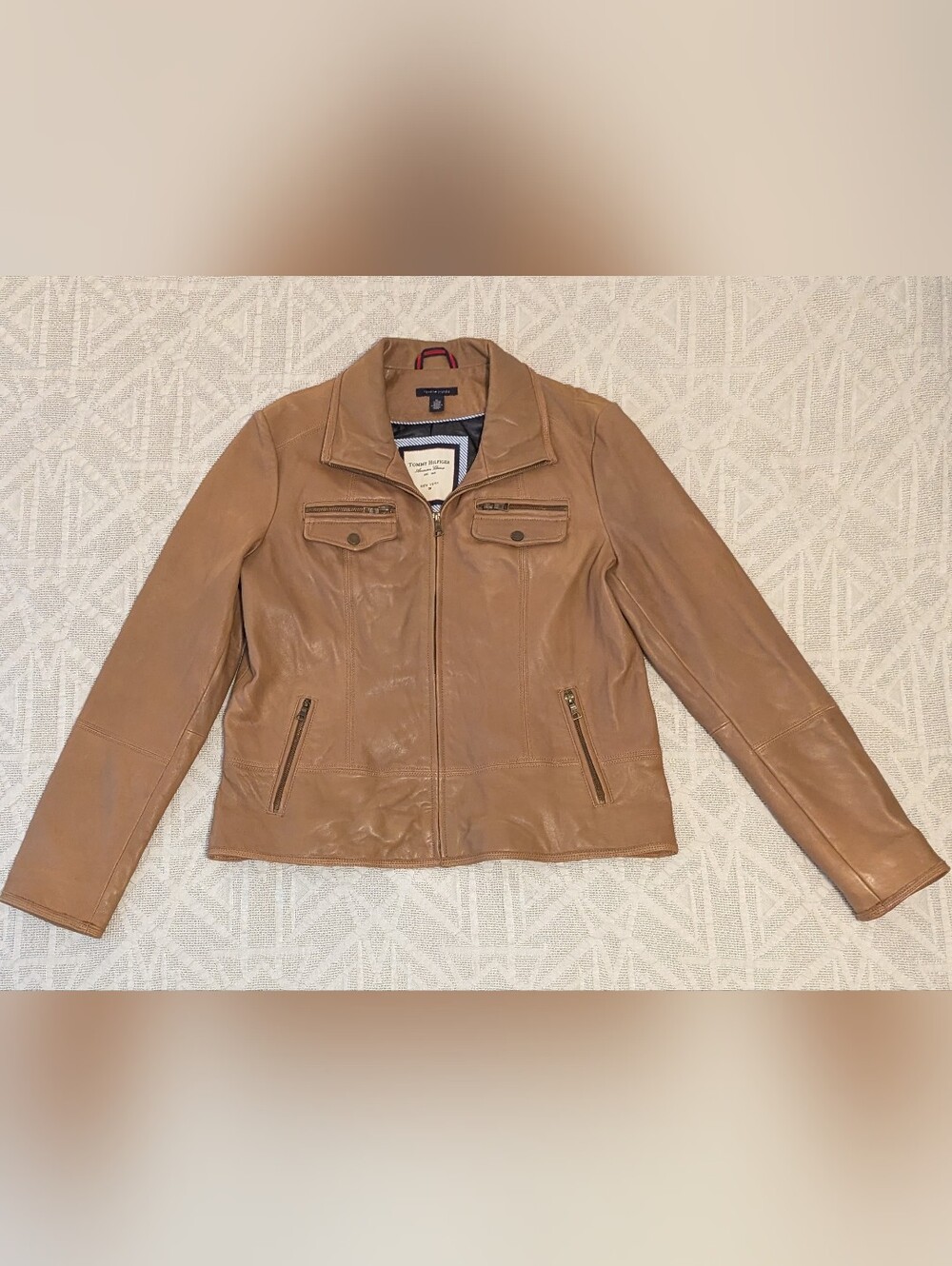 Tommy Hilfiger Tan Leather Jacket